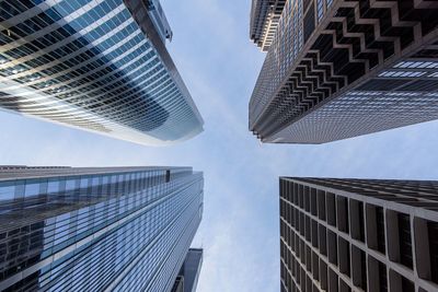 Low angle view of modern building against sky