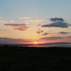 Scenic view of sea at sunset