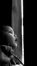 Portrait of boy looking away