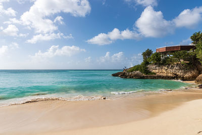 Scenic view of beach against sky