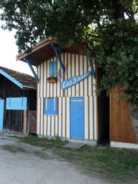 Built structure against trees