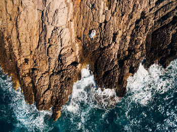 Rock formation in sea