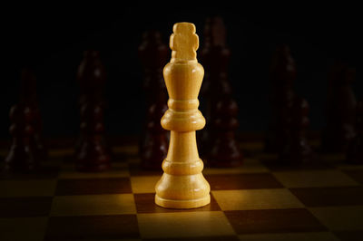 Close-up of chess pieces