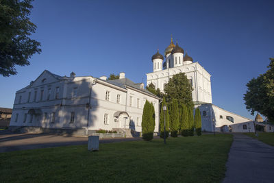 Church against clear blue sky