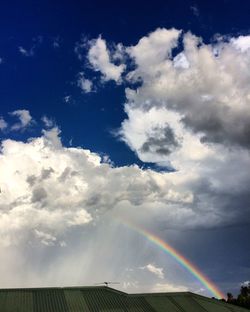 Scenic view of rainbow in cloudy sky