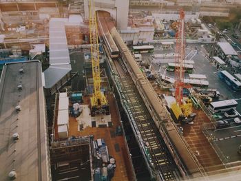 High angle view of factory