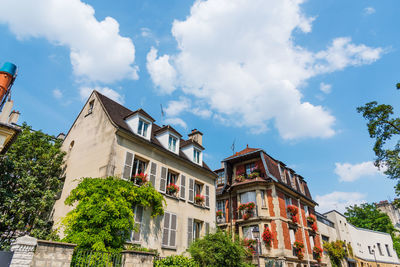 Low angle view of buildings against sky