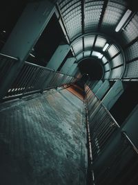 Low angle view of illuminated staircase in building