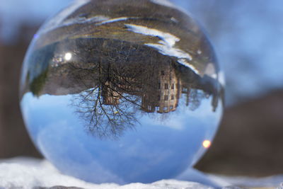 Close-up of frozen water