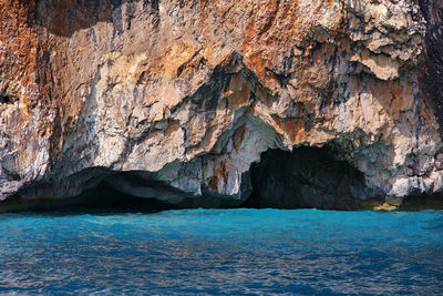 Rock formation in sea