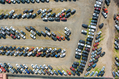 Aerial view of cars parking outdoors