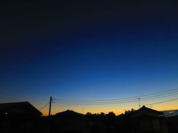 Silhouette buildings against clear sky during sunset