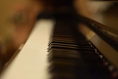 Close-up of piano keys