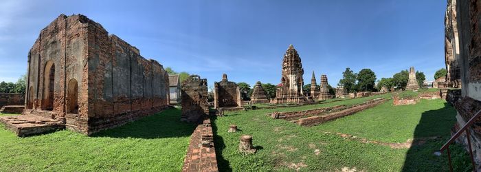 Panoramic view of old temple against sky