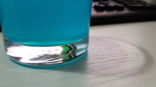 Close-up of water on table