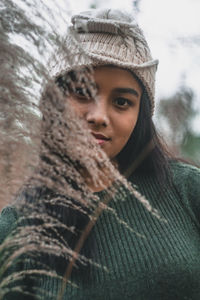 Close-up portrait of young woman