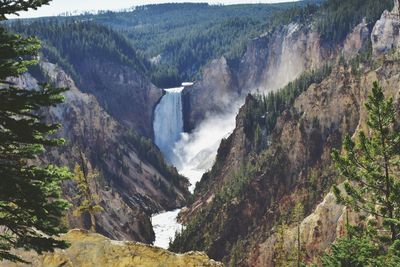 Panoramic view of waterfall