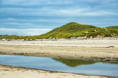 Scenic view of beach against sky