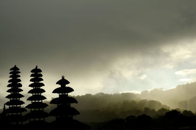 Silhouette building against sky during sunset