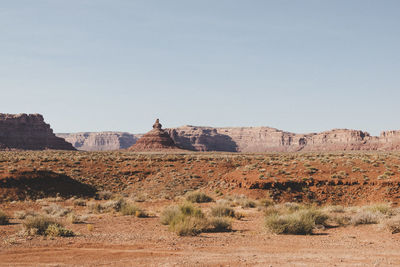 View of desert against clear sky