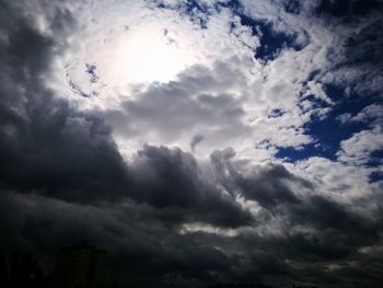 Low angle view of storm clouds in sky