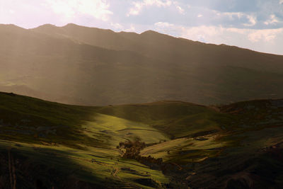 Scenic view of field and mountain