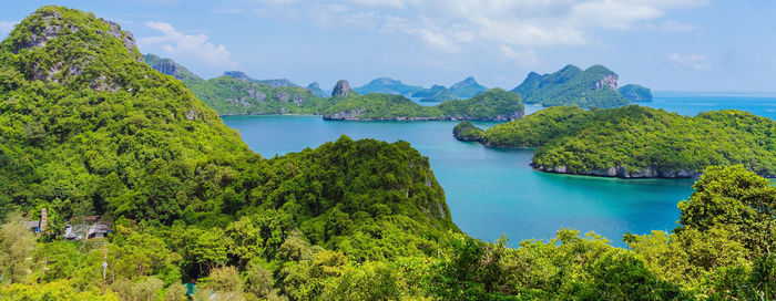 Beautiful scenery at view point of ang thong national marine park near koh samui 