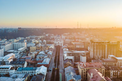 High angle view of cityscape