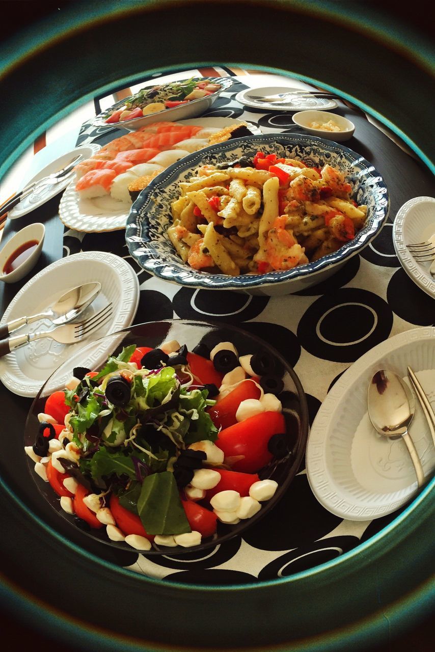 food and drink, food, indoors, freshness, healthy eating, bowl, plate, ready-to-eat, still life, high angle view, vegetable, meal, salad, close-up, serving size, table, no people, preparation, container, spoon