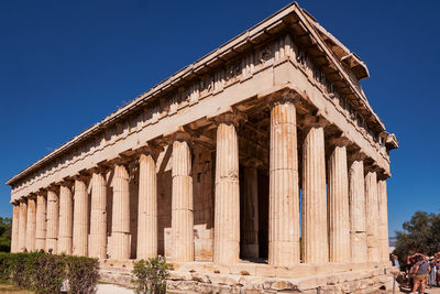 Low angle view of historical building against clear sky