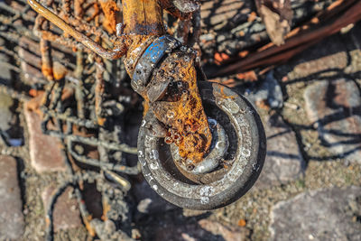 Close-up of rusty machine part