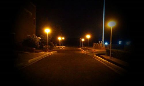 Empty road at night