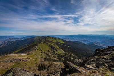 Scenic view of mountains against sky