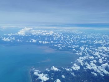 Aerial view of sea against sky