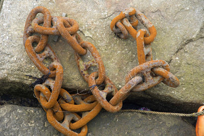 Close-up of rusty chain