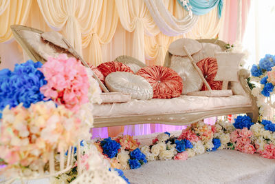 Close-up of wedding dress