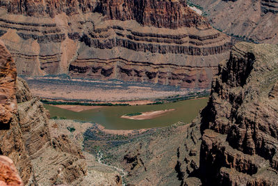 High angle view of rock formation