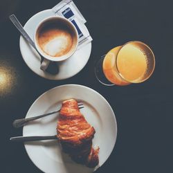 Close up of coffee cup on table