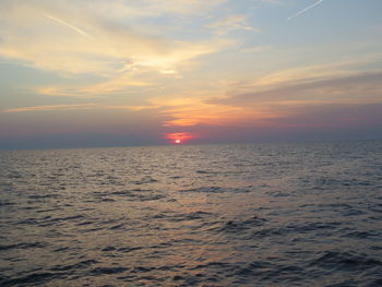 Scenic view of sea during sunset