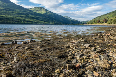 Scenic view of lake against mountains