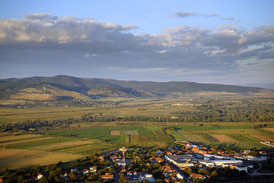 High angle view of landscape against sky