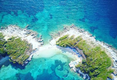 Aerial view of scenic sea