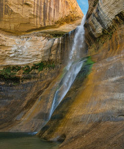 Scenic view of waterfall