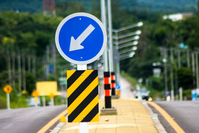 Road sign on highway