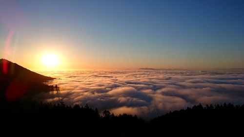 Scenic view of clouds at sunset