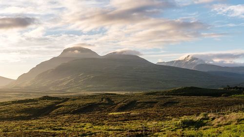 Scenic view of mountains against sky