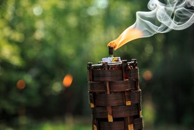 Close-up of fire against blurred background