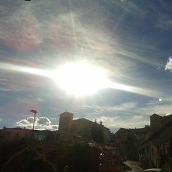 Sun shining through clouds