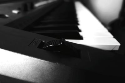 Close-up of piano keys