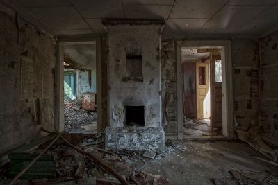 Interior of abandoned building